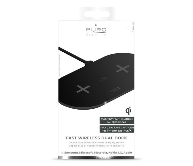 PURO Ładowarka indukcyjna podwójna 20W (czarna) - 1457288 - zdjęcie 4
